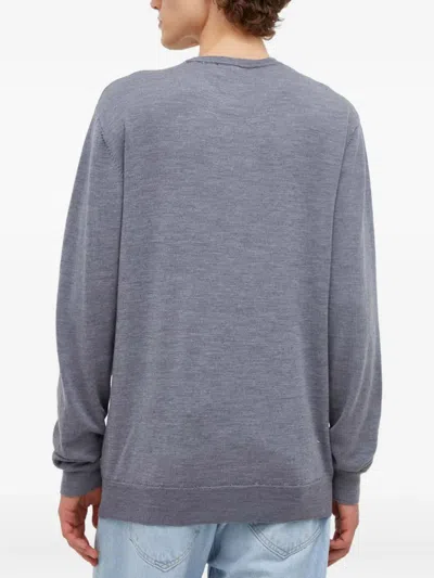Les Deux Crew-neck Embroidered Sweater In Gray
