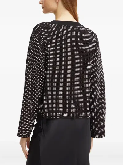 Karl Lagerfeld Embellished Long-sleeve Sweater In Black