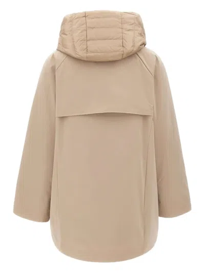Elena Miro' Layering Down Jacket In Neutral