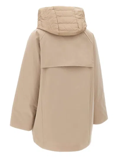 Elena Miro' Layering Down Jacket In Neutral