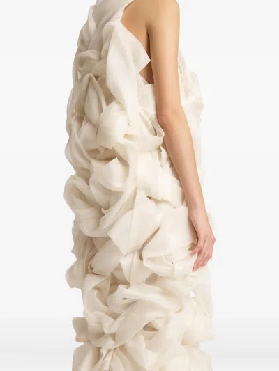Khaite Welles Ruffled Dress In Neutral