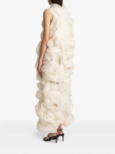 Khaite Welles Ruffled Dress In Neutral