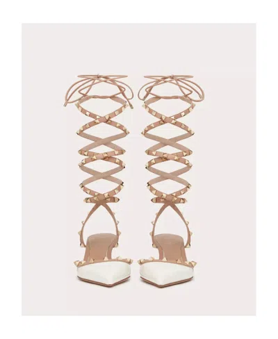 Valentino Rockstud Patent-leather 50mm Pumps In Brown