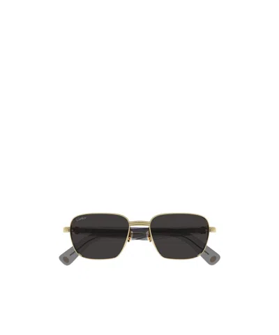 Cartier Geometric Frame Sunglasses In Black