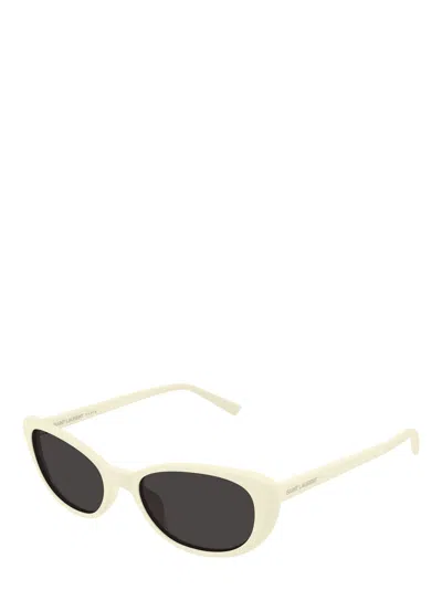 Saint Laurent 52mm Acetate Cat-eye Sunglasses In White
