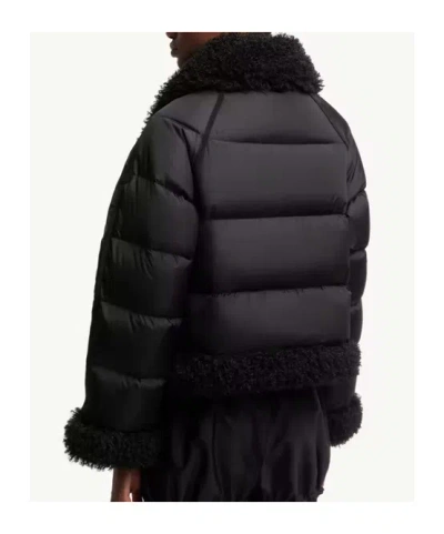 Moncler Rubrouk Teddy-trimmed Short Down Jacket In Black