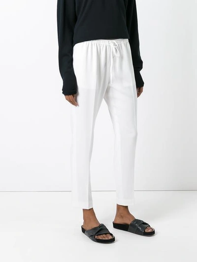 Shop Alexander Wang Cropped Trousers In White