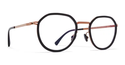 Mykita Justus - A37 - Shiny Copper / Clear Black Rx Glasses In Black