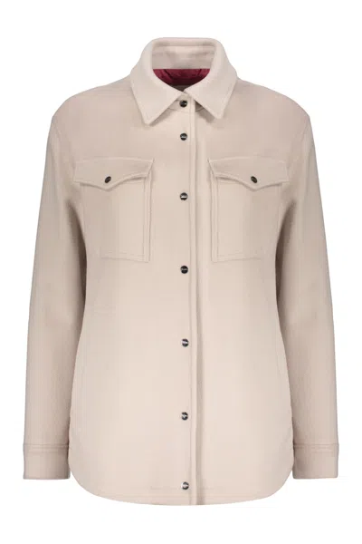 Herno Beige Elegant Jacket With Classic Collar In Neutral