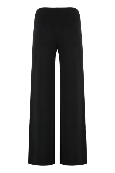 P.a.r.o.s.h Black Pants With High Elastic Waist In Wool And Cashmere Woman In Black