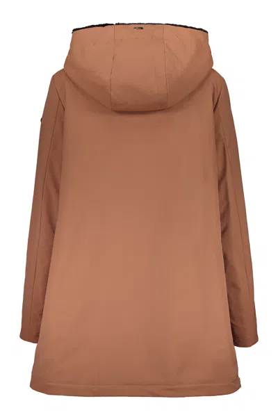 Herno Hooded Parka Jacket In Brown
