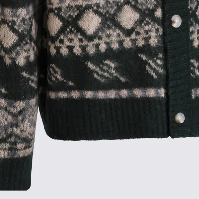 Daily Paper Patterned Button Cardigan In Black