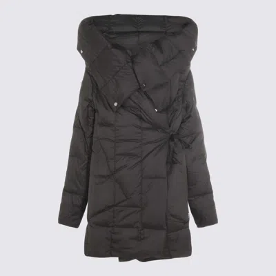 Add Matte Finish Short Quilted Jacket With Adjustable Features In Black