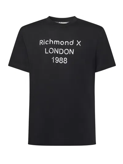 Richmond Printed Cotton T-shirt In Black