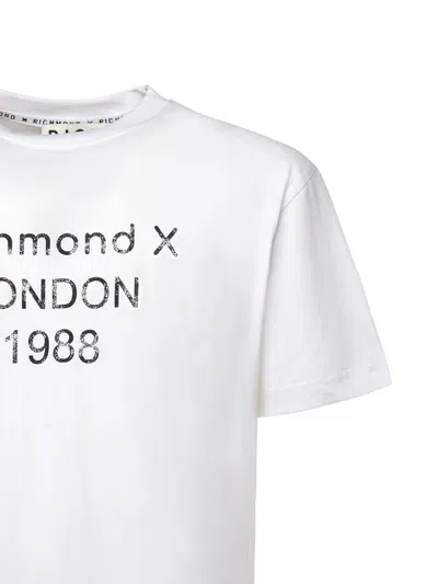 Richmond Printed Cotton T-shirt In White