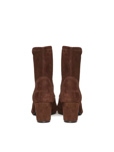 Stuart Weitzman Yuliana Suede Sock Boots In Brown
