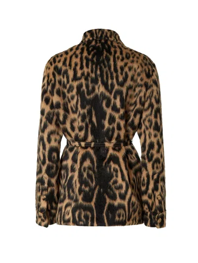 Fendi Leo Wool Go-to Jacket In Brown