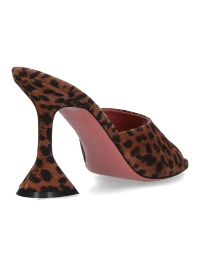 Amina Muaddi Brown Pumps With Distinctive Heel And Modern Silhouette In Brown