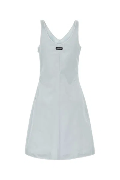 Miu Miu Satin Mini Dress Fitted Silhouette In Blue