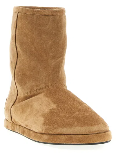 Balenciaga Suede Ankle Boots Round Toe In Brown