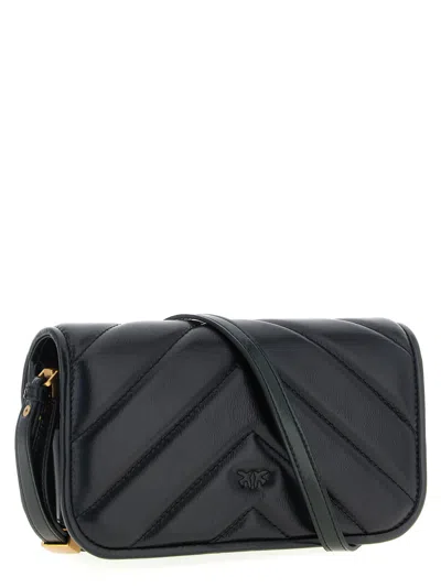 Pinko Love Box Baguette Hand Bags Black In Black