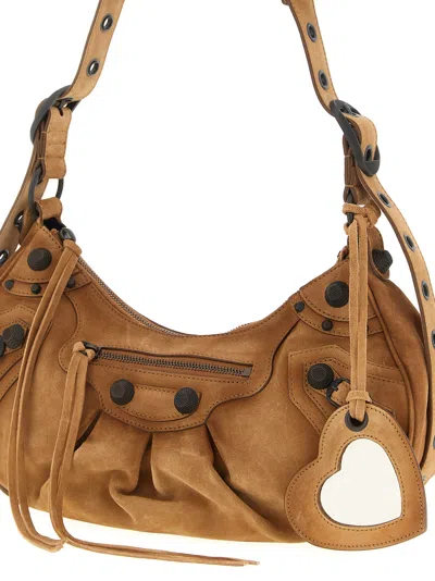Balenciaga Shoulder Bag With Adjustable Strap And Studs In Brown