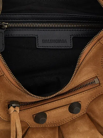 Balenciaga Shoulder Bag With Adjustable Strap And Studs In Brown