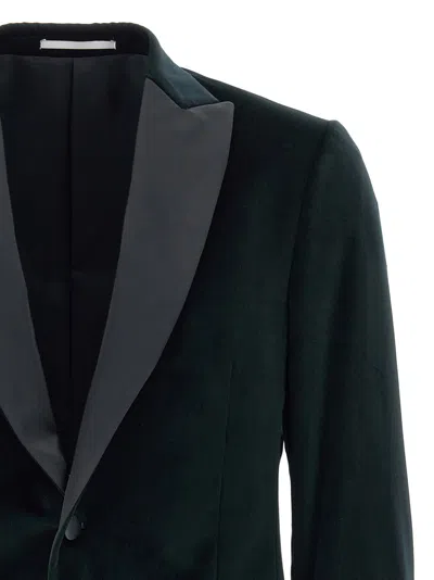 Pal Zileri Ceremony Line Velvet Blazer With Satin Lapel In Green