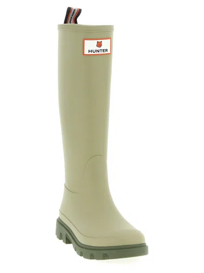 Maison Kitsuné Boots Hunter Woman Color Green In Green