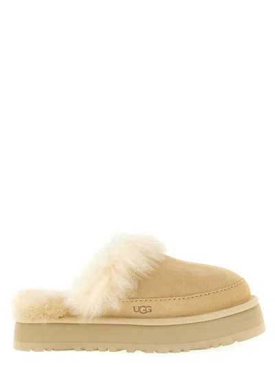 Ugg Chalet Beige Ankle Boots With Fur Design In Suede Woman In Animal Print