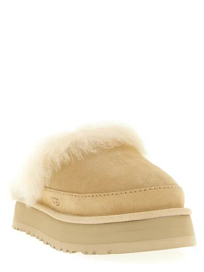 Ugg Chalet Beige Ankle Boots With Fur Design In Suede Woman In Animal Print
