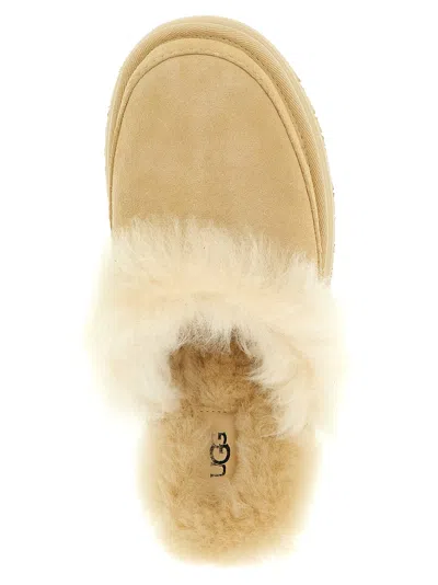 Ugg Chalet Beige Ankle Boots With Fur Design In Suede Woman In Animal Print
