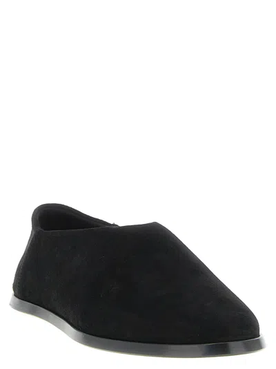Fear Of God Suede Slip On Flat Sole Loafers In Black