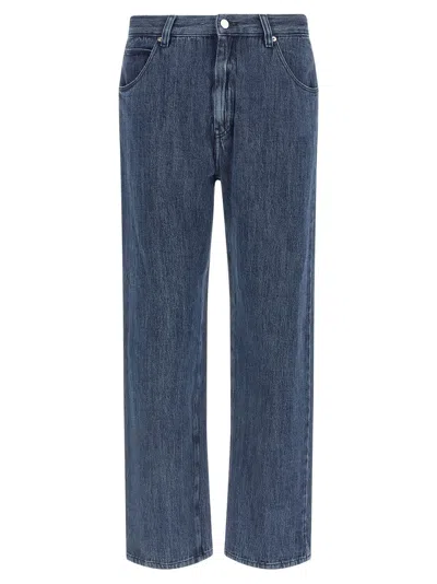 Namacheko Slim Fit Denim Trousers With Pockets And Loops In Blue