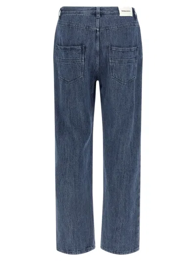 Namacheko Slim Fit Denim Trousers With Pockets And Loops In Blue