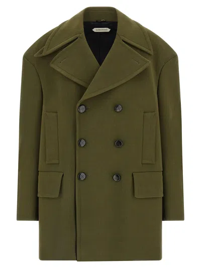 Namacheko Double-breasted Coat Featuring Structured Shoulders In Green