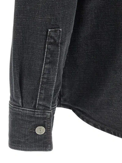 Namacheko Braided Long Sleeve Shirt With Quilted Collar In Black