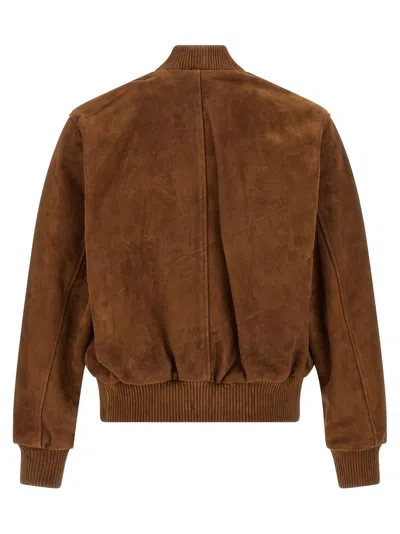 Ami Alexandre Mattiussi Goat Suede Jacket In Brown