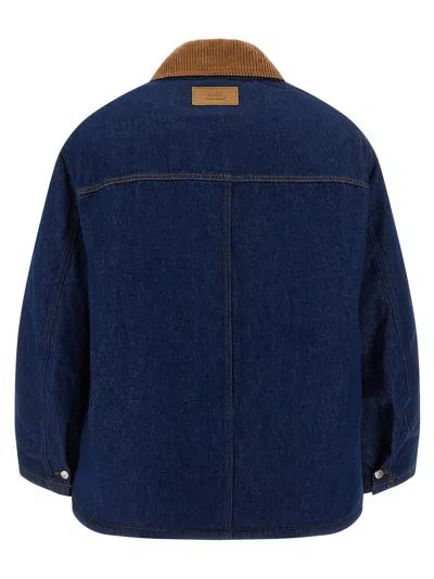 Ami Alexandre Mattiussi Ami Paris Denim Padded Jacket In Blue