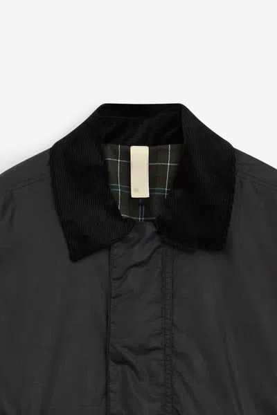 Sunflower Waxe Ripstop Leisure Jacket In Black