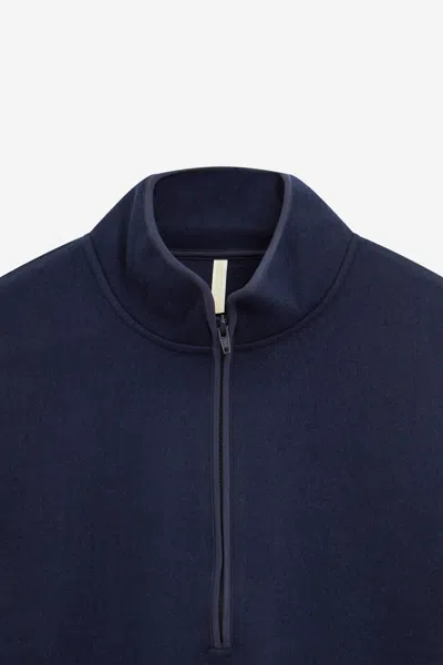 Sunflower Wool Half Zip Sweatshirt In Blue