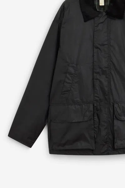 Sunflower Waxe Ripstop Leisure Jacket In Black