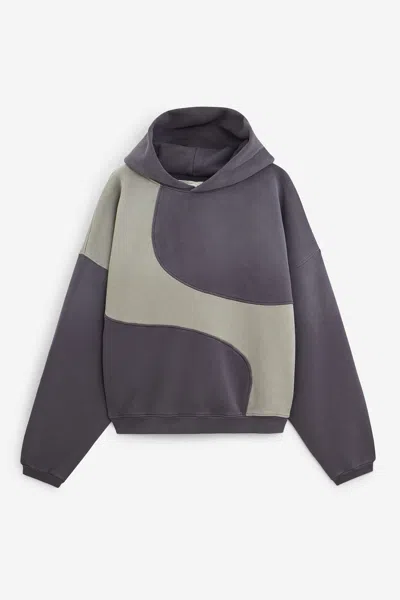 Erl Wave Hoodie Knit Sweatshirt In Blue