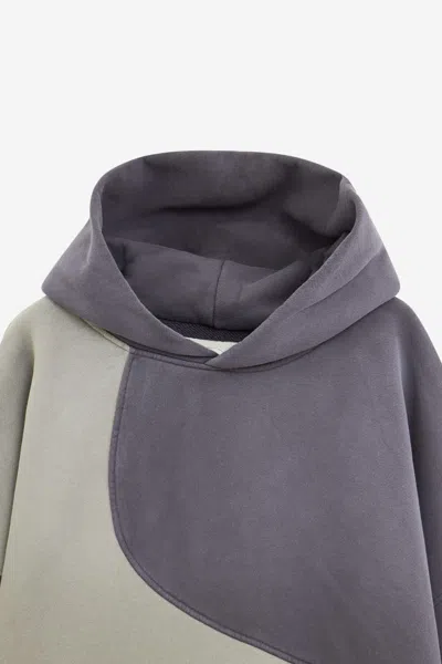 Erl Wave Hoodie Knit Sweatshirt In Blue