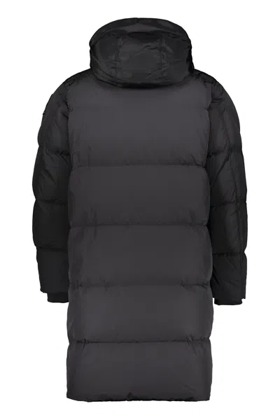 Parajumpers Black Parka With Hood And Pockets In Black