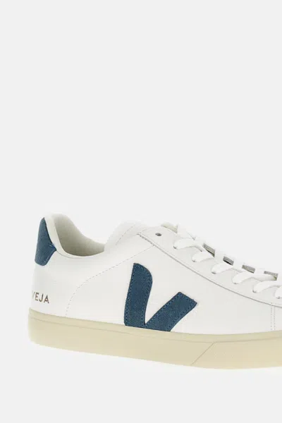 Veja Campo Leather Sneakers With Contrasting Accents In White