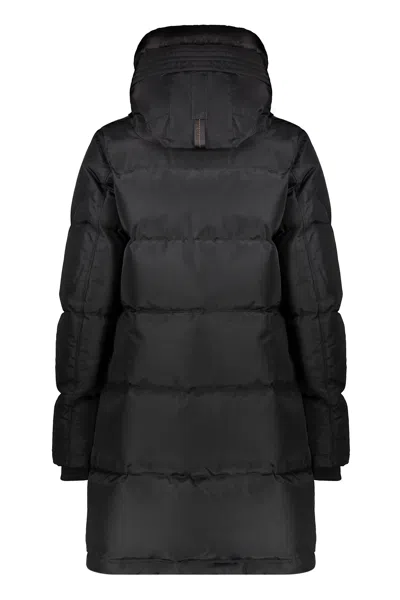 Parajumpers Hooded Logo-patch Down Jacket In Black