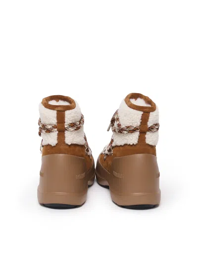 Moon Boot Shearling And Suede Winter Boots In Brown
