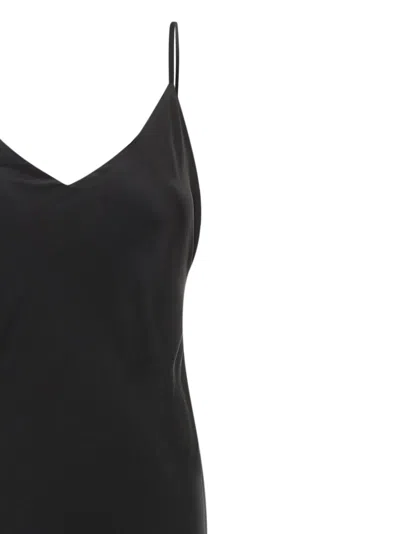 L'agence Seridie Mid-length Silk Slip Dress In Black
