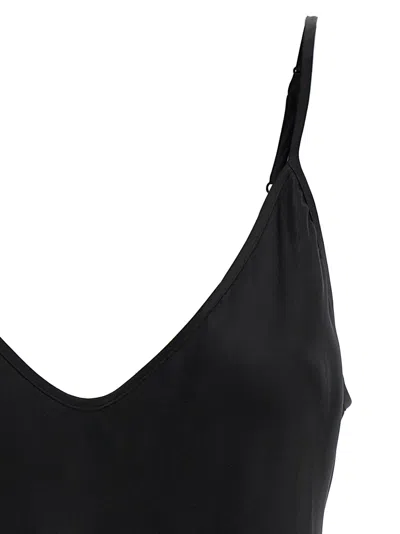 L'agence Gabriella Silk V-neck Tank In Black